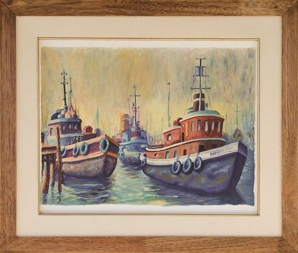 Barcos_Oleo_65 x 55 - Juana Soca